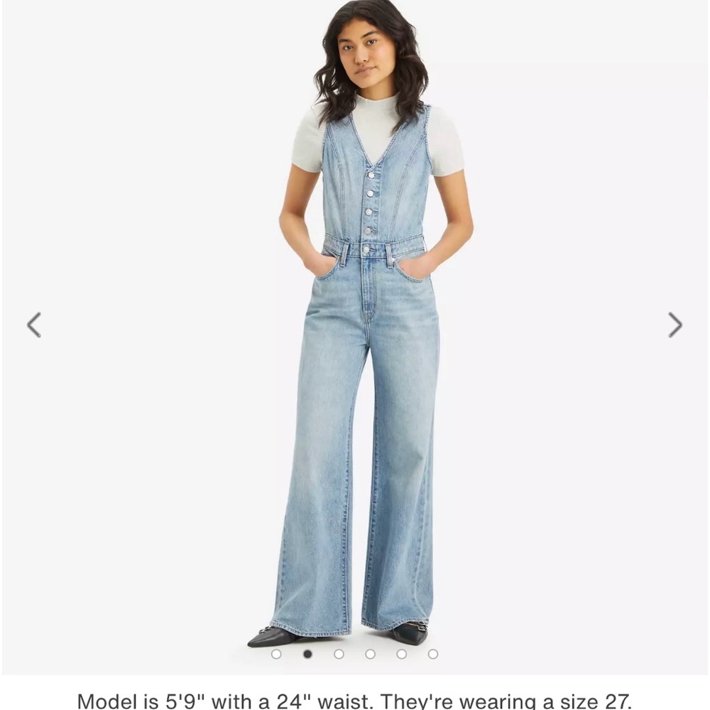 Denim Vest Wide Leg Jumpsuit